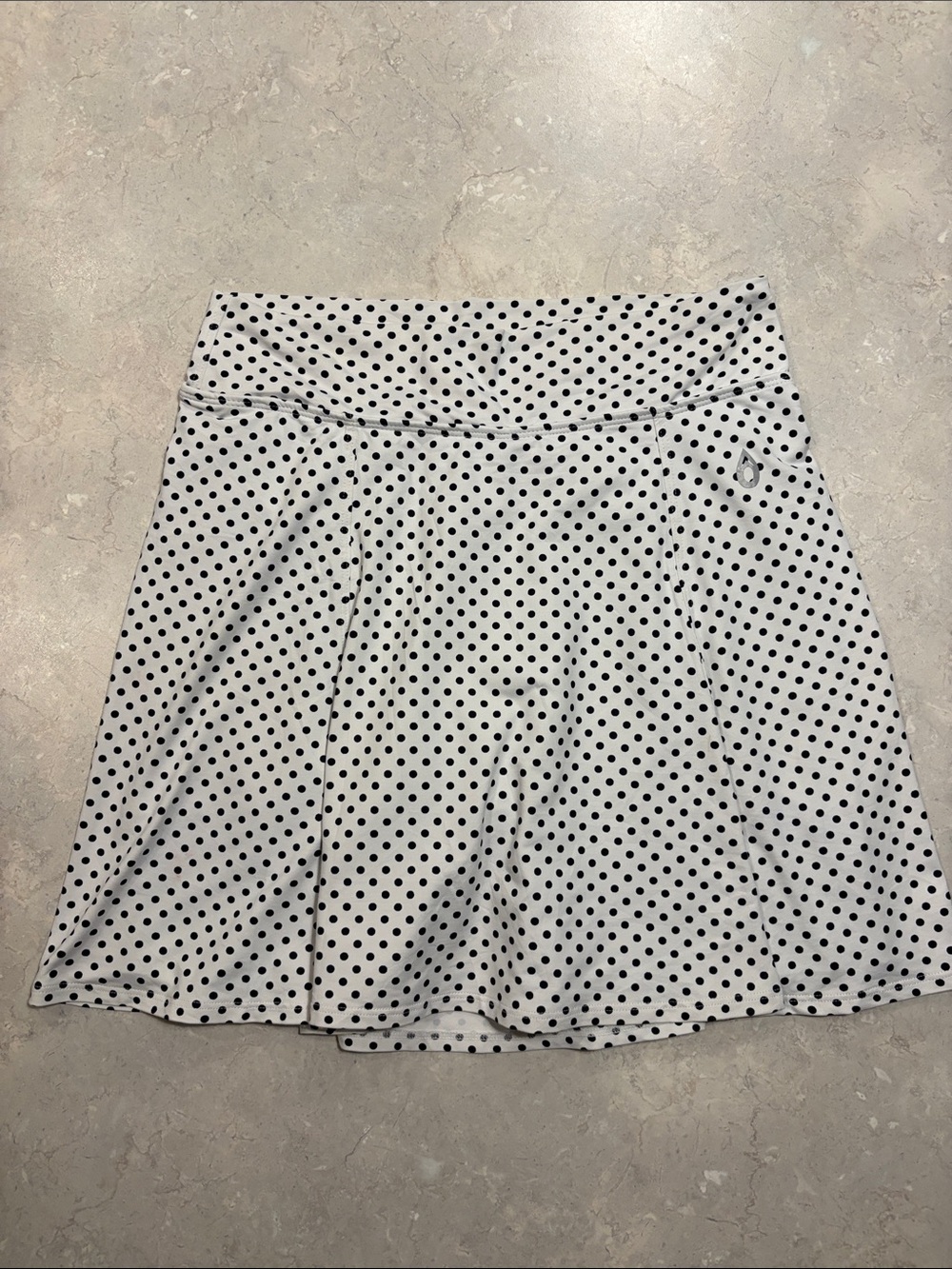 Polka Dot A-Line Skirt - White and Black